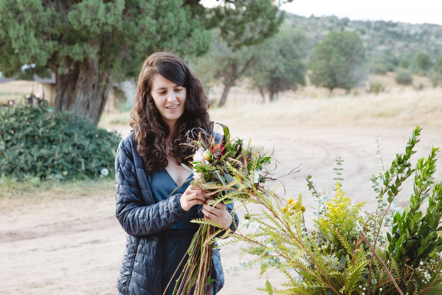 Arizona wedding florist designing bridal bouquets